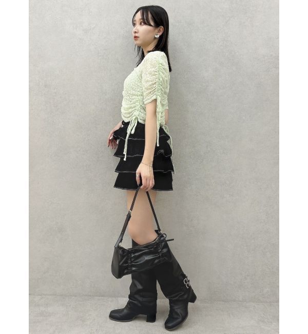 dazzlin「ギャザーリボンレーストップス」|Tシャツ・カットソー|