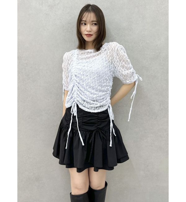 dazzlin「ギャザーリボンレーストップス」|Tシャツ・カットソー|