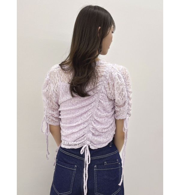 dazzlin「ギャザーリボンレーストップス」|Tシャツ・カットソー|