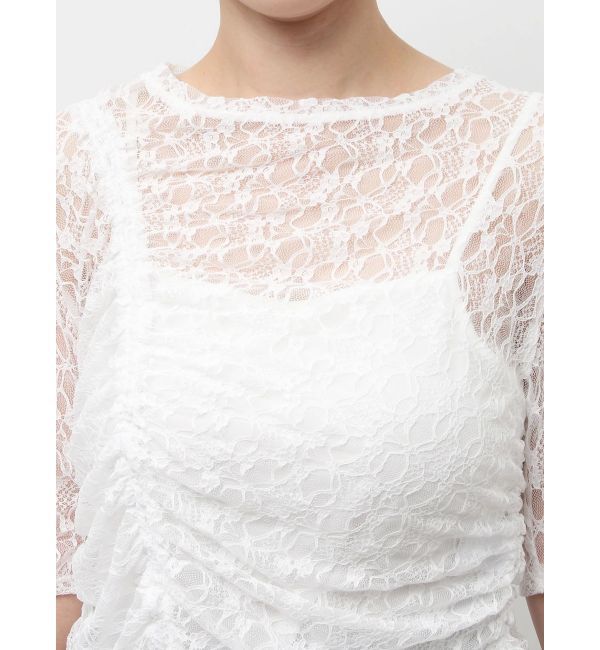 dazzlin「ギャザーリボンレーストップス」|Tシャツ・カットソー|