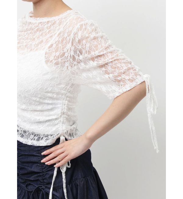 dazzlin「ギャザーリボンレーストップス」|Tシャツ・カットソー|