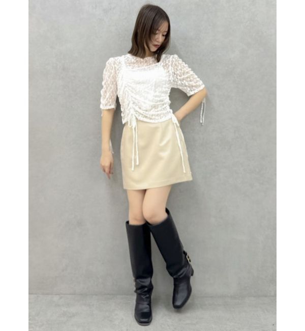 dazzlin「ギャザーリボンレーストップス」|Tシャツ・カットソー|