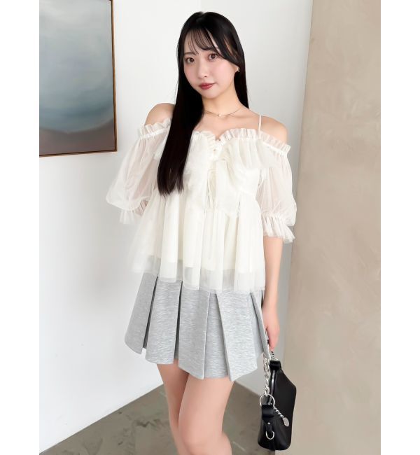 dazzlin「スクエアフリルペプラムブラウス」|シャツ・ブラウス|