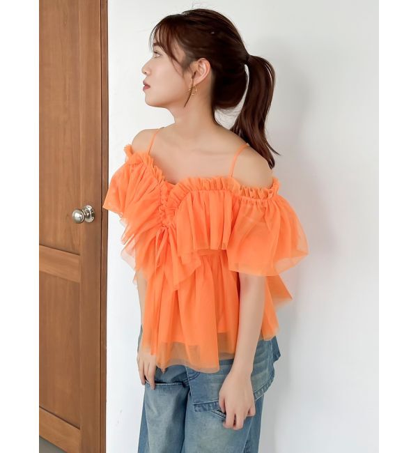 dazzlin「スクエアフリルペプラムブラウス」|シャツ・ブラウス|