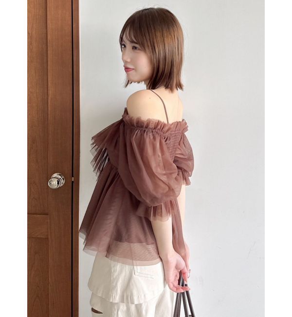 dazzlin「スクエアフリルペプラムブラウス」|シャツ・ブラウス|