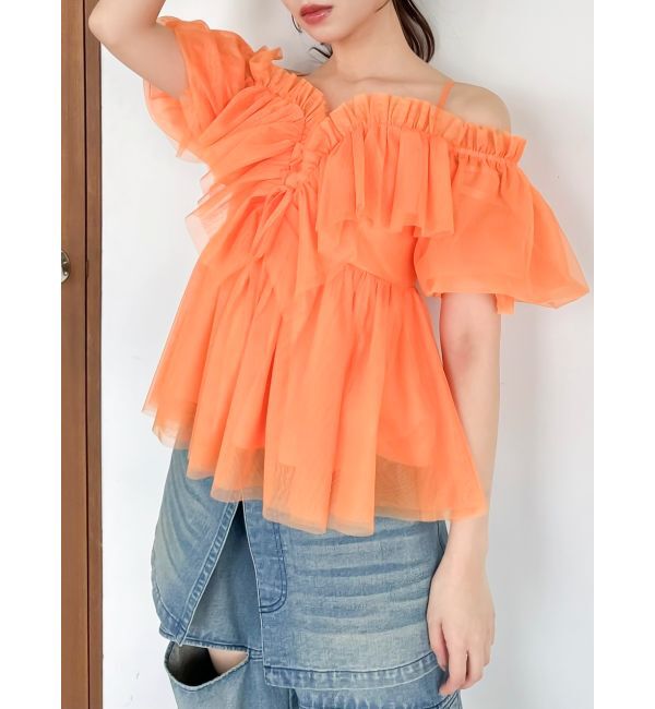 dazzlin「スクエアフリルペプラムブラウス」|シャツ・ブラウス|