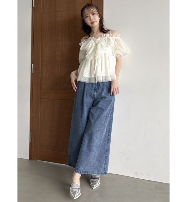 dazzlin「スクエアフリルペプラムブラウス」|シャツ・ブラウス|