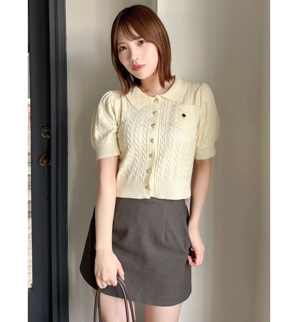 dazzlin「【POLO BCSコラボ/再生産】ポロカーデニットトップス」|ニット・セーター|
