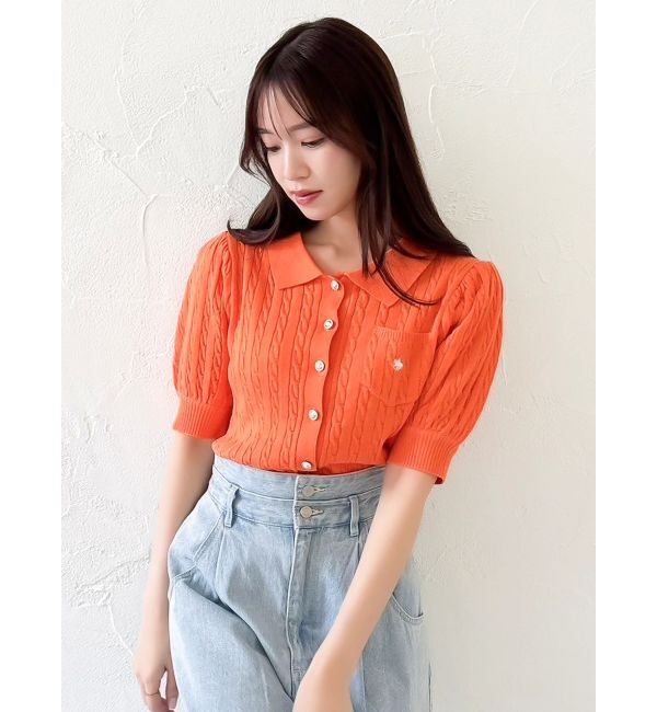 dazzlin「【POLO BCSコラボ/再生産】ポロカーデニットトップス」|ニット・セーター|