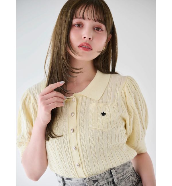 dazzlin「【POLO BCSコラボ/再生産】ポロカーデニットトップス」|ニット・セーター|イエロー