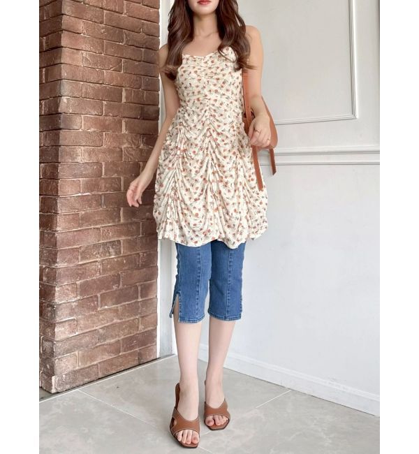 dazzlin「ハイウエストカプリパンツ」|その他|ブルー