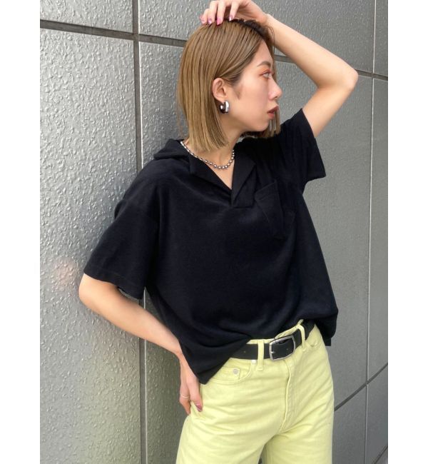 EMODA「テリーポロTシャツ」|Tシャツ・カットソー|ブラック
