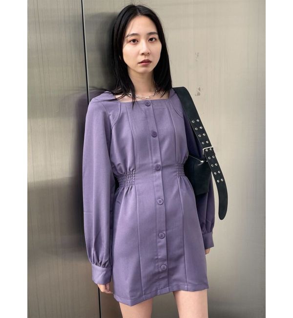 EMODA「マークウエストデコルテワンピース」|ワンピース|パープル