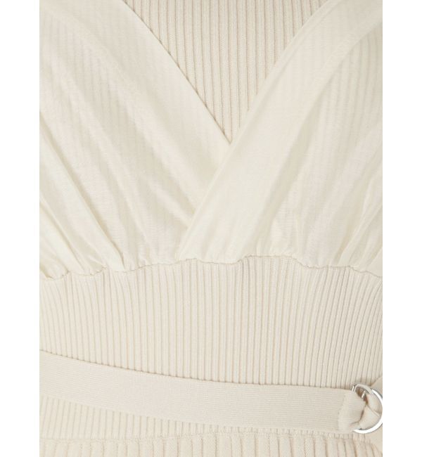 MERCURYDUO「異素材ドッキングフレアニットワンピース」|ワンピース|