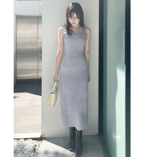 MERCURYDUO「ラメシャギーカーデセットキャミニットワンピース」|ワンピース|