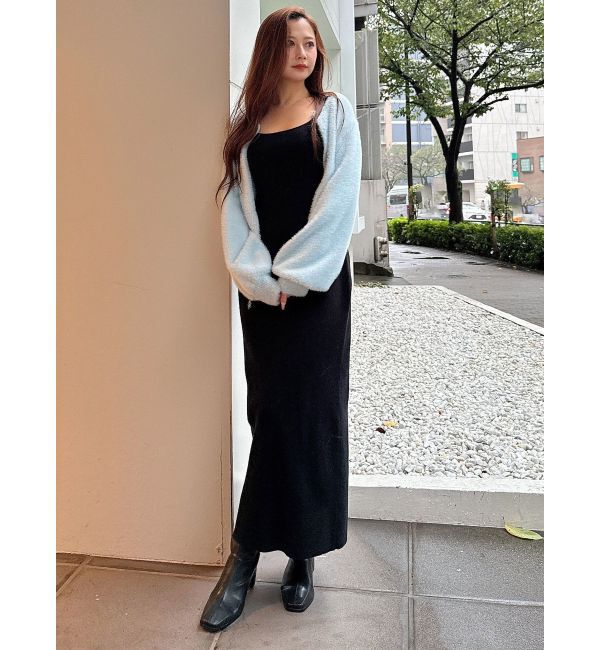 MERCURYDUO「3WAY配色ストラップバッククロスロングスリーブワンピース」|ワンピース|