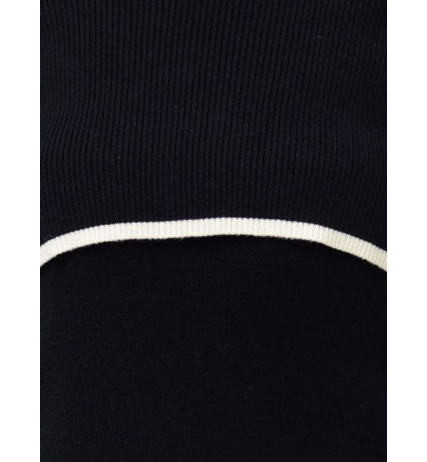 MERCURYDUO「3WAY配色ストラップバッククロスロングスリーブワンピース」|ワンピース|