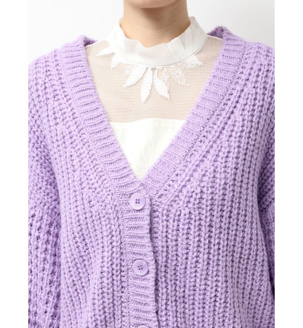 MERCURYDUO「ワッフルオーバーニットカーデ」|カーディガン|