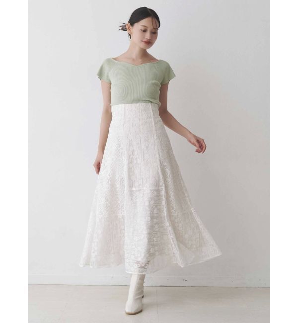 MERCURYDUO「レースパッチワークフレアスカート」|スカート|