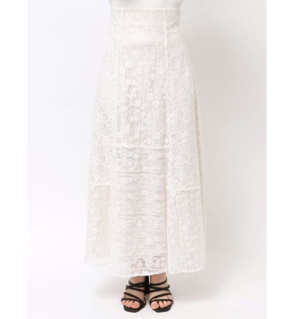 MERCURYDUO「レースパッチワークフレアスカート」|スカート|