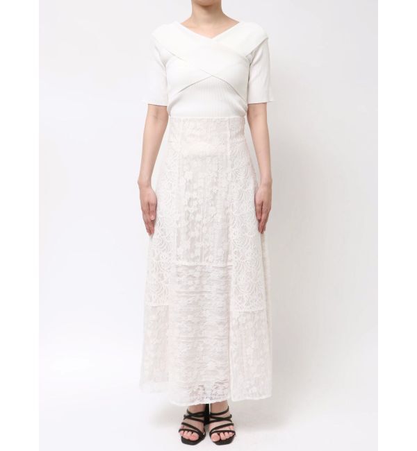 MERCURYDUO「レースパッチワークフレアスカート」|スカート|