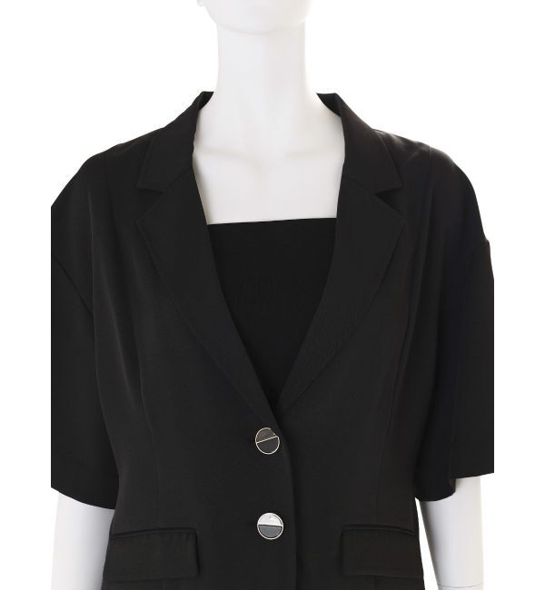 MURUA「ハーフスリーブカラーボタンジャケット」|テーラードジャケット|