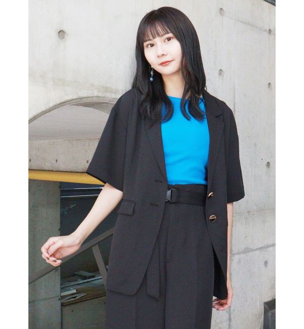 MURUA「ハーフスリーブカラーボタンジャケット」|テーラードジャケット|