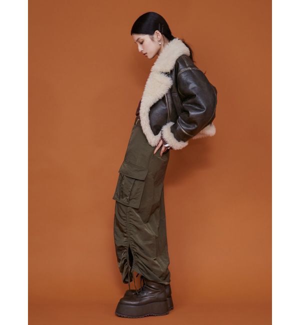 MURUA「シャイニーカーゴマキシスカート」|スカート|