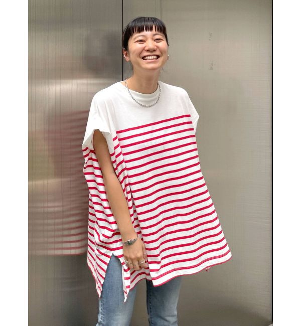 Ungrid「ルーズノースリボーダートップス」|Tシャツ・カットソー|レッド