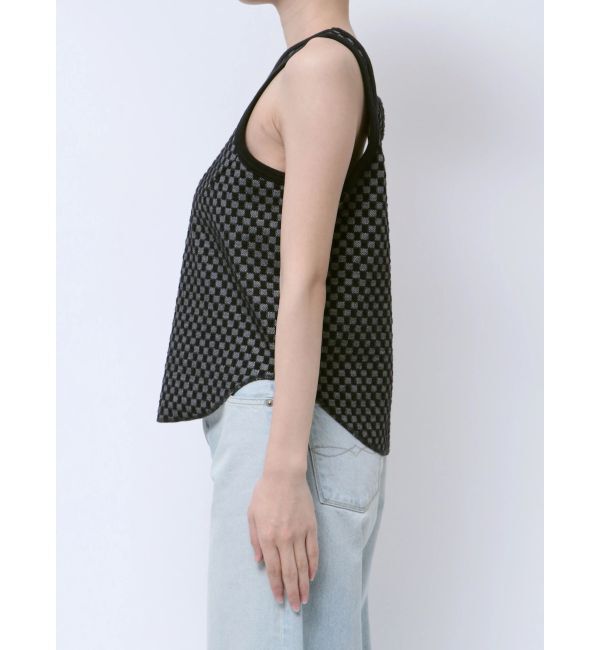 Ungrid「チェックジャカードタンクトップ」|タンクトップ|