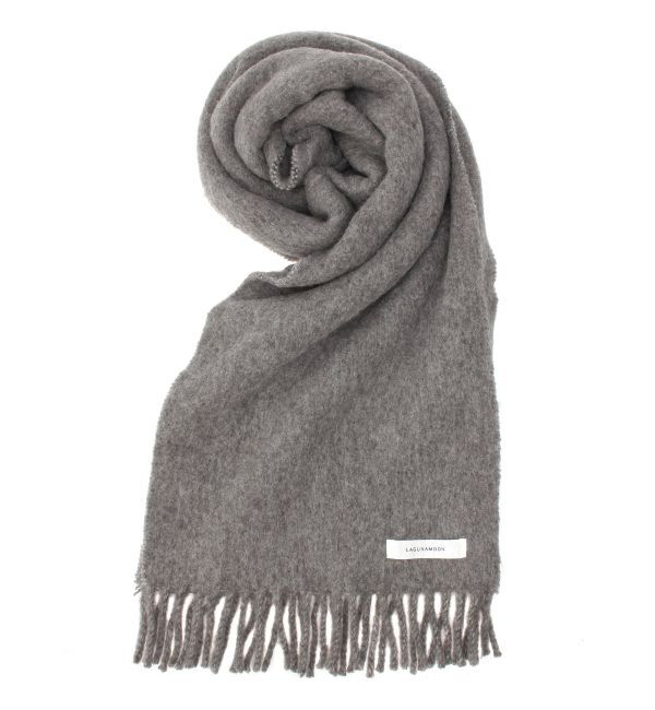 LAGUNAMOON「ウール混ブークレーヤーンストール」|ストール|グレー