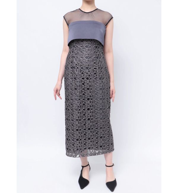 LAGUNAMOON「LADYレザーライクレースIラインドレス」|ドレス|