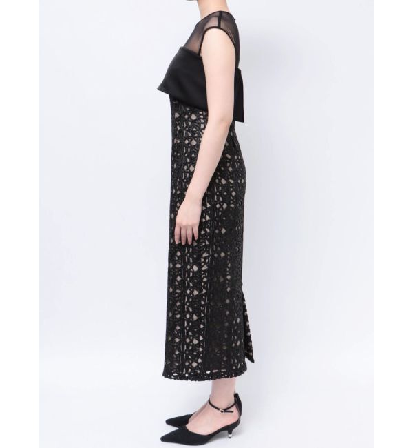 LAGUNAMOON「LADYレザーライクレースIラインドレス」|ドレス|