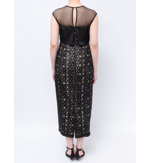 LAGUNAMOON「LADYレザーライクレースIラインドレス」|ドレス|