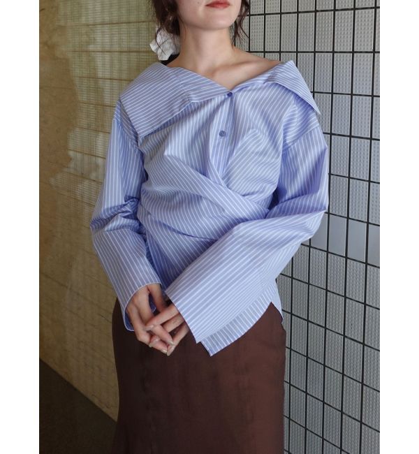 LAGUNAMOON「アシンメトリーカラーカシュクールシャツ」|シャツ・ブラウス|