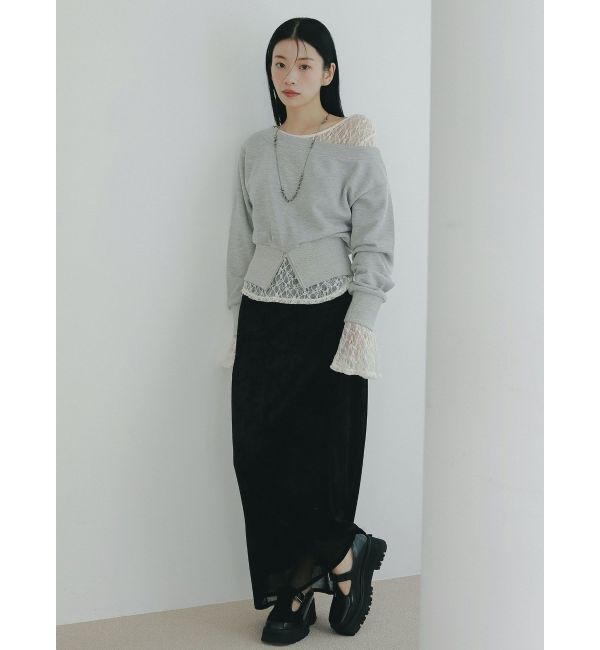 LAGUNAMOON「ウエストZIPラメスウェットプルオーバー」|Tシャツ・カットソー|