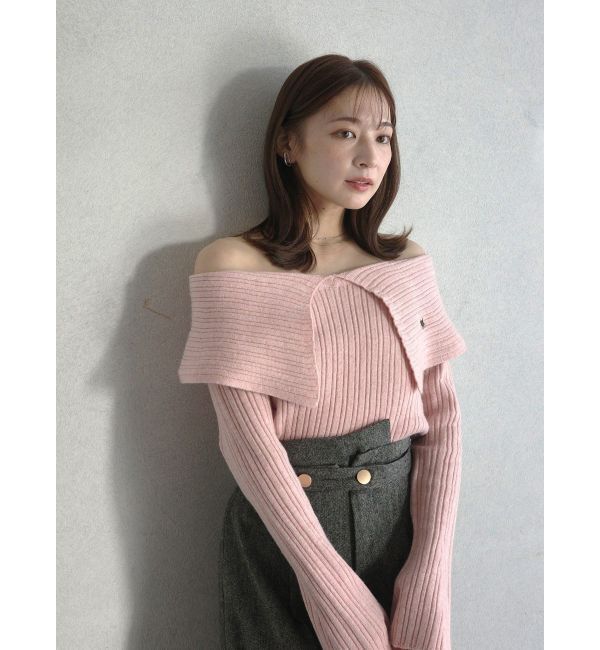 LAGUNAMOON「【POLO BCSコラボ】ワイドカラーニットプルオーバー」|ニット・セーター|ピンク