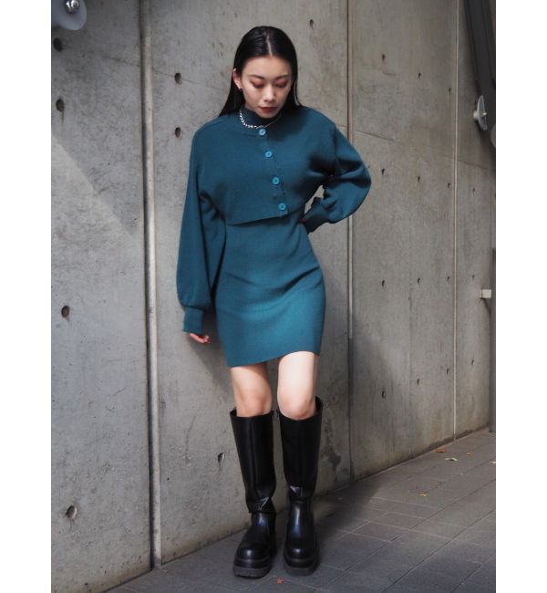 EVRIS「レイヤードニットミニワンピース」|ワンピース|