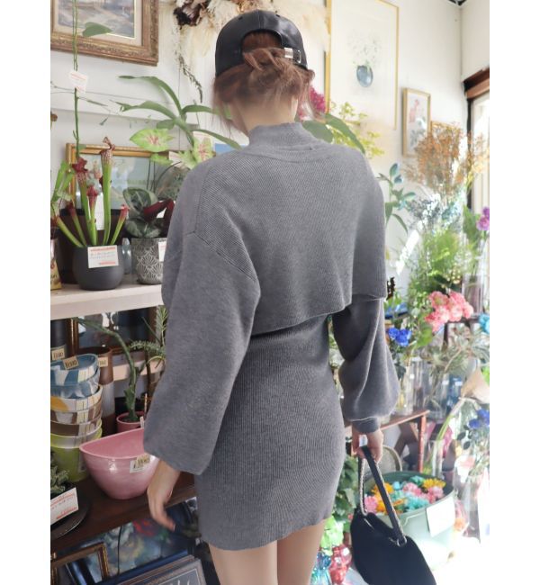 EVRIS「レイヤードニットミニワンピース」|ワンピース|