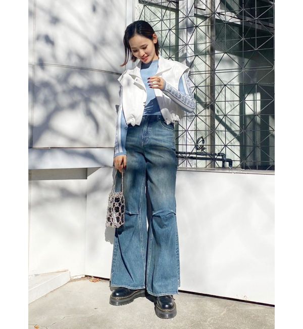 EVRIS「ニーダメージルーズデニムパンツ」|デニム|