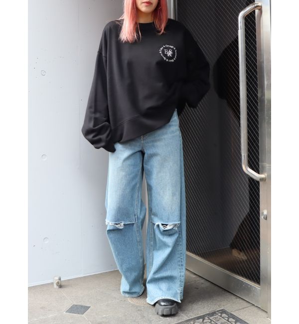 EVRIS「ニーダメージルーズデニムパンツ」|デニム|