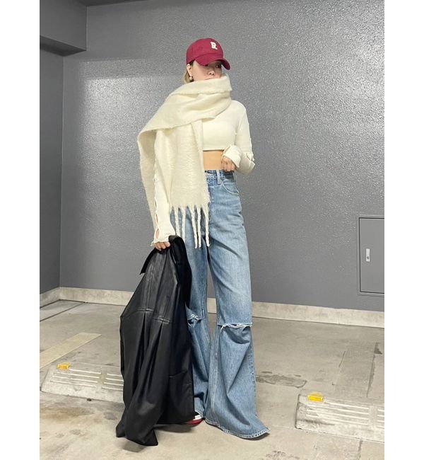 EVRIS「ニーダメージルーズデニムパンツ」|デニム|