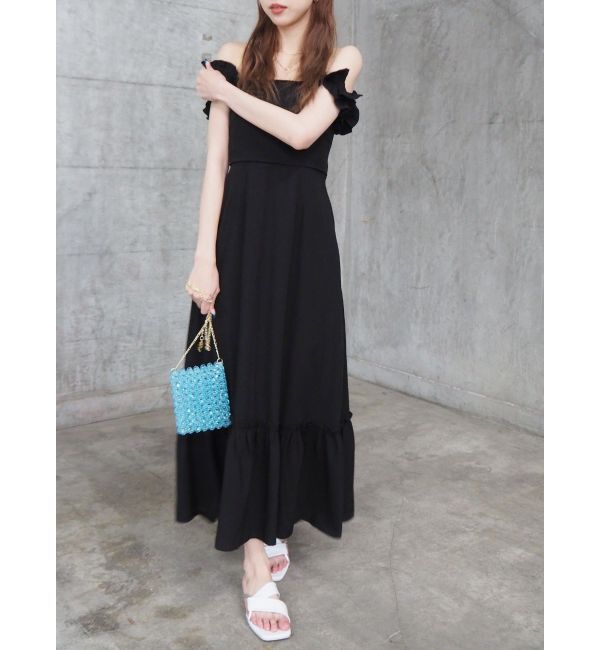 EVRIS「フリルショルダー3WAYロングワンピ－ス」|ワンピース|