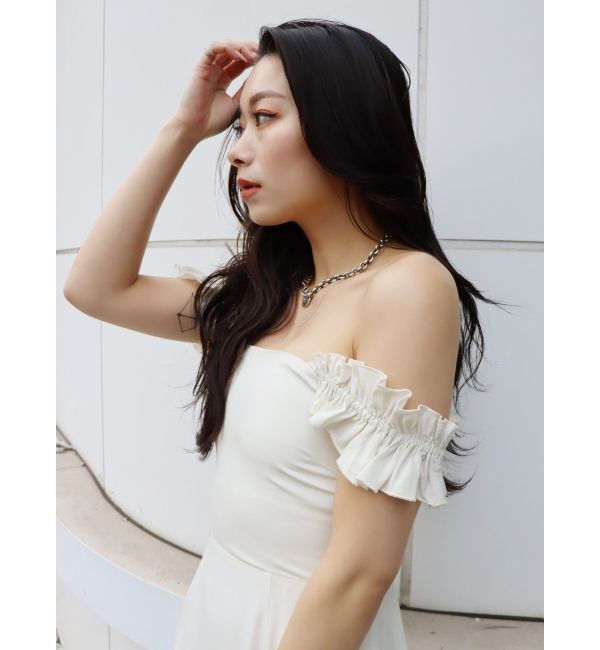 EVRIS「フリルショルダー3WAYロングワンピ－ス」|ワンピース|