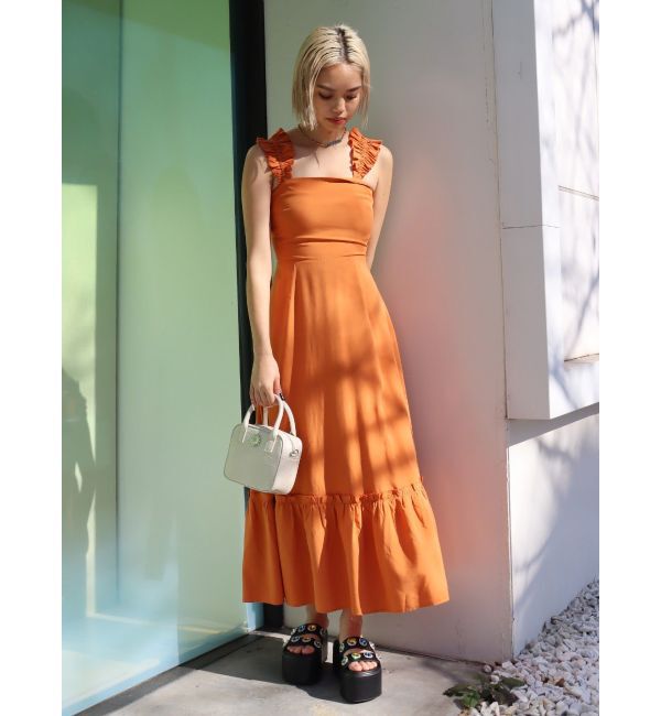 EVRIS「フリルショルダー3WAYロングワンピ－ス」|ワンピース|