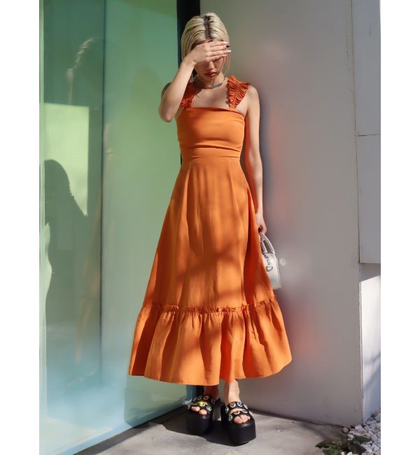 EVRIS「フリルショルダー3WAYロングワンピ－ス」|ワンピース|