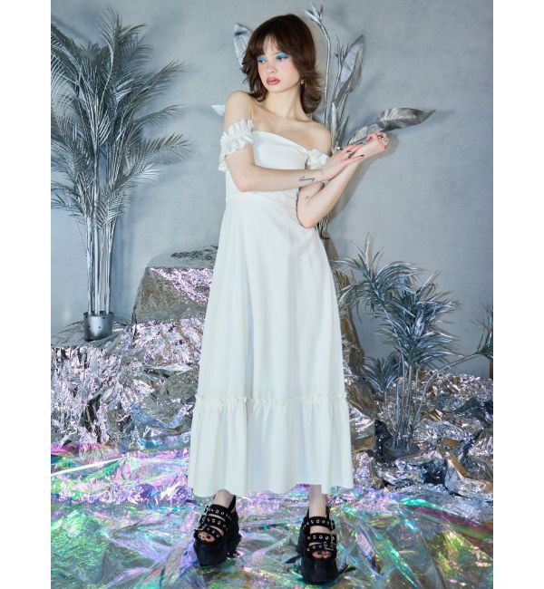 EVRIS「フリルショルダー3WAYロングワンピ－ス」|ワンピース|