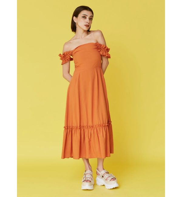 EVRIS「フリルショルダー3WAYロングワンピ－ス」|ワンピース|