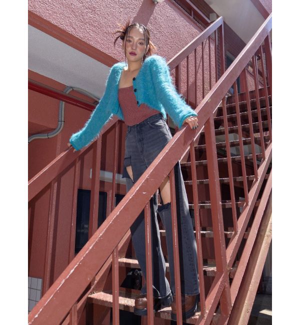 EVRIS「シャギークロップドニットトップス」|ニット・セーター|