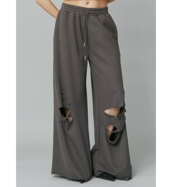 EVRIS「ダメージスウェットパンツ」|その他|チャコールグレー